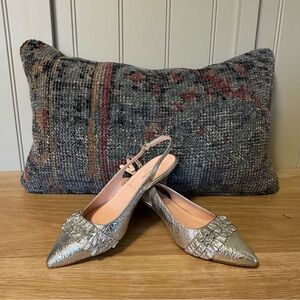 Kate Spade Oliene Silver Slingback Heels